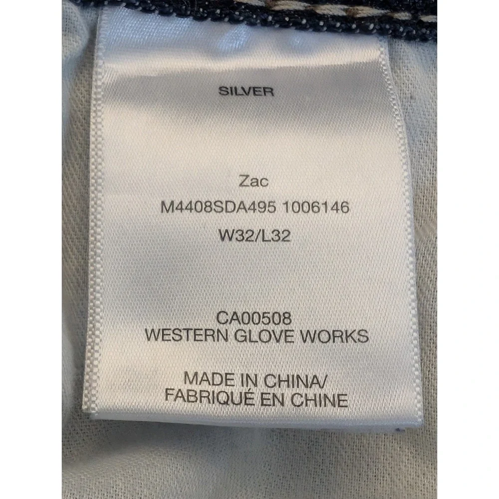 Silver ZAC Straight Leg Jeans Men's 32x32 (32x31) Blue Denim Y2K Style Straight